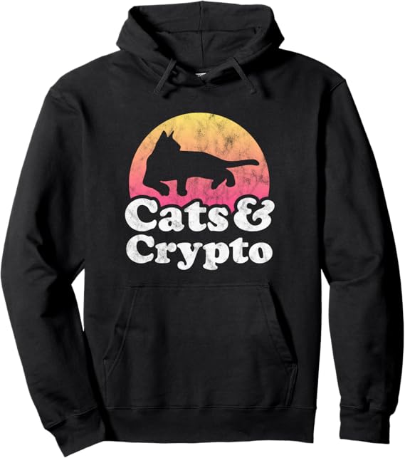 Cats and Crypto Men's or Women's Cat and Cryptocurrency Pullover Hoodie